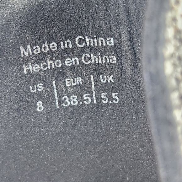 Call It Spring Black Rhinestone Vegan Block Heel Pumps Size 8 Ankle Strap - Picture 4 of 10